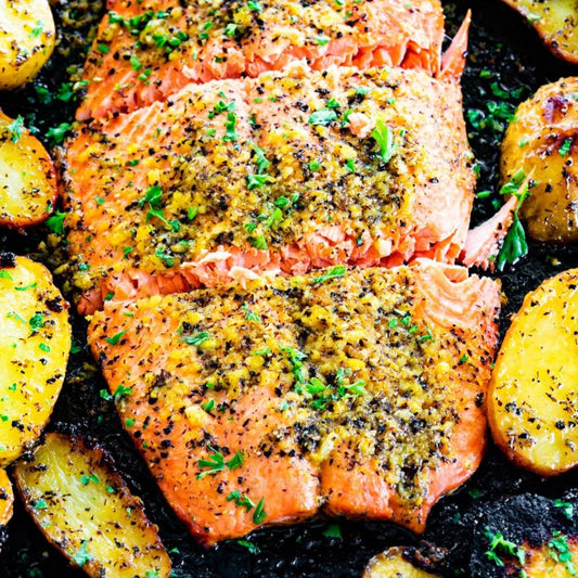 Garlic Oven Roasted Salmon ( 1lb ) - Alimento
