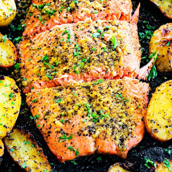 Garlic Oven Roasted Salmon ( 1lb ) - Alimento